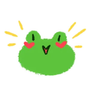 😍 rana, animale, carino, verde, kawaii, adesivo, cartone animato whatsapp sticker