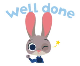 👍 Judy Hopps Zootopia мультфильм, животное, кролик, милый, дисней, зверополис whatsapp sticker