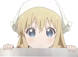 😶 Anime, Niedlich, Mädchen, Blonde Haare, Große Augen telegram sticker