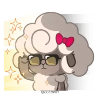 😎 Schaf, Brille, Schleife, Stinkefinger, Cartoon, süß, lustig whatsapp sticker