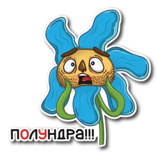 😦 ПОЛУНДРА!!! bunga, kartun, alarm, rusia, teks, stiker whatsapp sticker