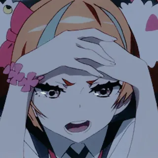 🌈 Аниме, Девушка, Плачет, Грустно, Эмоциональный telegram sticker