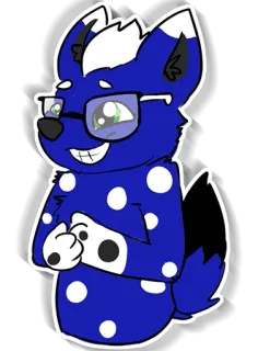 😏 Furry, Animal, Óculos, Azul, Desenho animado, Fofo whatsapp sticker