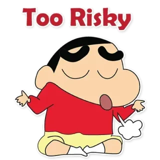 😶 Shin-chan Crayon Shin-chan Too Risky shin chan, crayon shin chan, anime, cartoon, riskant, lustig whatsapp sticker