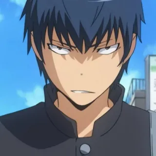 💙 Ryuuji Takasu Toradora! anime, angry, boy, serious, school telegram sticker