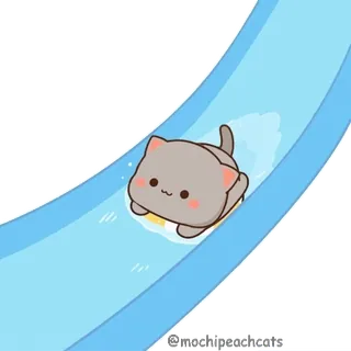 🥳 gato, deslizar, lindo, dibujos animados, animal, gatito telegram sticker
