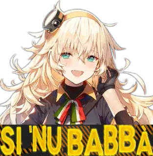 ❤️ SI' NU BABBA' anime, menina, italiano, adesivo telegram sticker