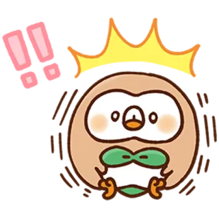 ‼️ owl, cute, kawaii, cartoon telegram sticker