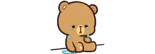 😭 piangere, triste, orso, cartone animato, adesivo telegram sticker