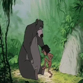 😤 Baloo and Mowgli The Jungle Book whatsapp sticker