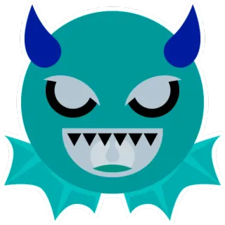 😈 diabo, monstro, desenho animado, personagem, geométrico telegram sticker