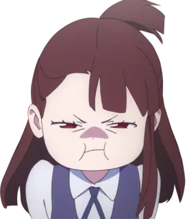 😠 Akko Kagari Little Witch Academia Anime, süß, lustig, wütend, Akko, Little Witch Academia whatsapp sticker