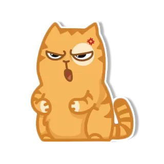 😤 gato, enojado, dibujos animados, meme, divertido telegram sticker
