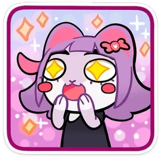 🤩 nhãn dán, mèo, hoạt hình, kawaii, dễ thương, lấp lánh, anime whatsapp sticker