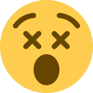 😵 emoji, dead, shocked, face, yellow, expression telegram sticker