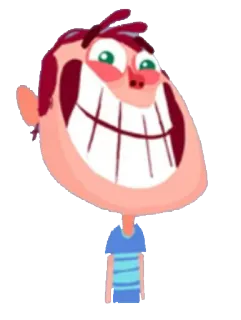 😁 cartoon, personage, jongen, glimlach telegram sticker