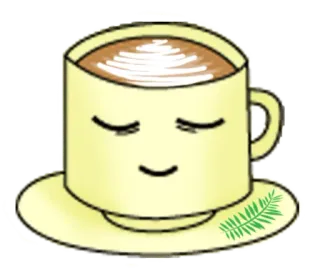 😌 caffè, tazza, bevanda, kawaii, carino, latte art telegram sticker