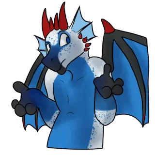 🤷‍♂️ dragón, furry, antro, dibujos animados, alas whatsapp sticker