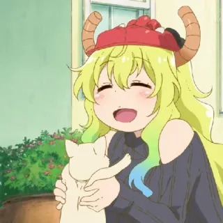 😄 Lucoa Miss Kobayashi's Dragon Maid Anime, Naga, Lucu, Chibi, Fanart telegram sticker