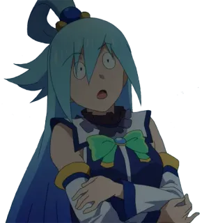 😱 Aqua KonoSuba อนิเมะ, Konosuba, Aqua, ตลก, น่ารัก, Waifu telegram sticker
