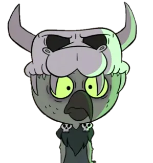 😶 cartoon, skull, owl, bones, character, mask telegram sticker