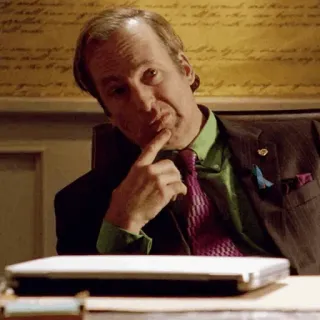 🌓 Saul Goodman Better Call Saul lawyer, office, thinking, suit, desk telegram sticker