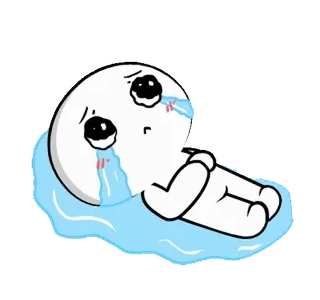 😭 pleurer, triste, larmes, emoji, personnage, dessin animé telegram sticker