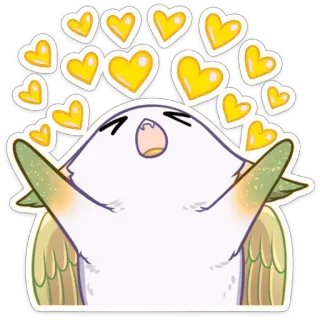 ❤️ burung, cinta, hati, imut, sayap, hati kuning, bahagia telegram sticker