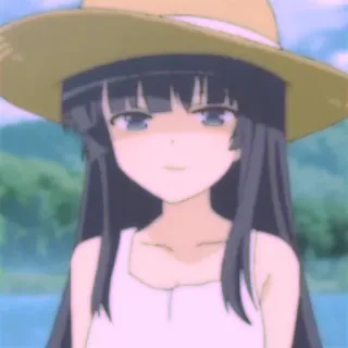 🍰 动漫, 女孩, 帽子, 可爱, 卡通, 夏天 telegram sticker