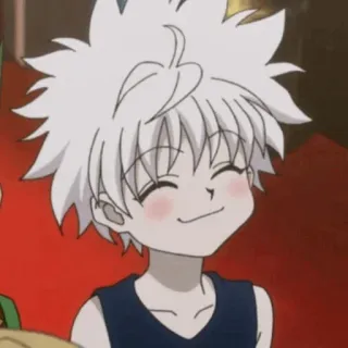 ➖ Killua Zoldyck Hunter x Hunter anime, boy, cute, smile, happy telegram sticker