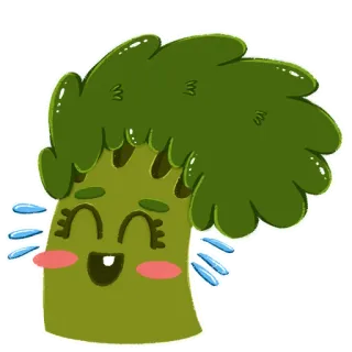 😂 broccoli, vegetable, food, cute, happy, kawaii, cartoon, plant telegram sticker