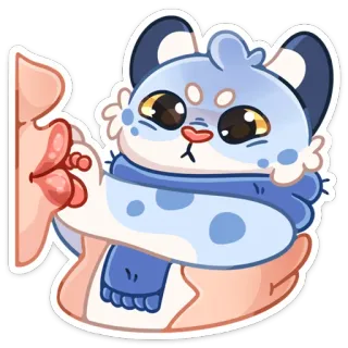 🙅‍♂️ การ์ตูน, แมว, สัตว์, น่ารัก, สติกเกอร์, ผ้าพันคอ whatsapp sticker