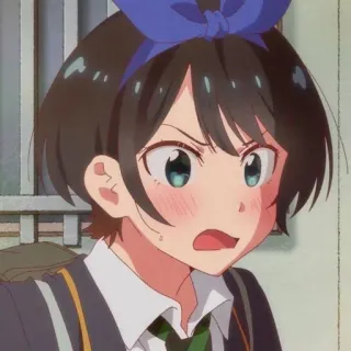 🤨 Anime, Cartone animato, Ragazza, Uniforme scolastica, Sorpresa, Carina telegram sticker