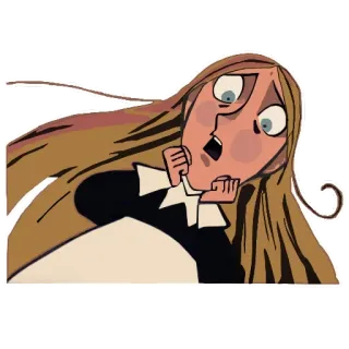 😱 การ์ตูน, ผู้หญิง, ตกใจ, กลัว, สีหน้า telegram sticker