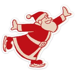 🎅 Santa Claus 圣诞老人, 圣诞节, 假日, 滑冰, 红色, 冬天, 庆祝 telegram sticker
