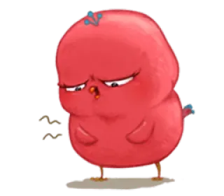 😡 Vogel, rot, Cartoon, Aufkleber, wütend, niedlich telegram sticker