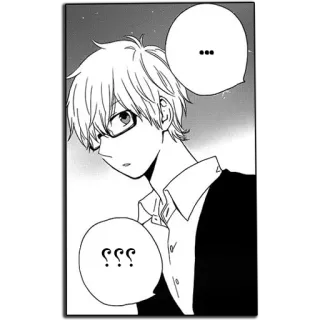 😕 ... Anime, Manga, Garçon, Lunettes, Question, Penser, Bulle, Dessin animé telegram sticker