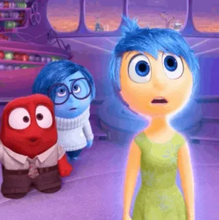 🤖 Joy, Sadness, Anger Inside Out Gioia, Tristezza, Rabbia, Inside Out, Disney, Pixar, Emozioni telegram sticker