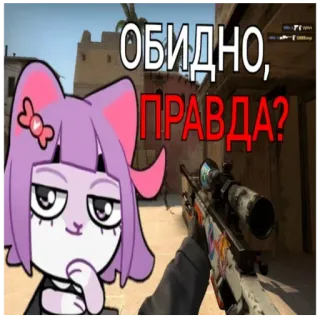 😏 ОБИДНО, ПРАВДА? 고양이, 카운터 스트라이크, CSGO, 저격 소총, 비디오 게임 whatsapp sticker