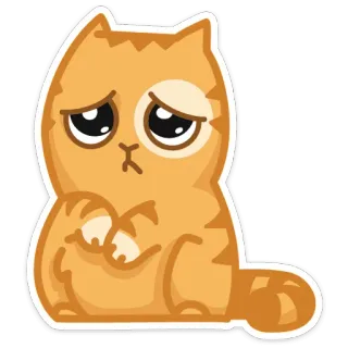 ☹️ chat, triste, mignon, animal, dessin animé telegram sticker