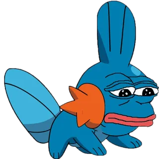 😔 Mudkip Pokemon mudkip, pokemon, meme sapo triste, meme, video game, personagem, pepe telegram sticker