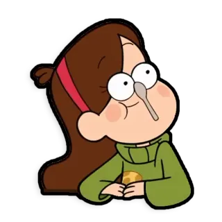😝 Mabel Pines Gravity Falls cartoon, funny, mabel pines, spoon, gravity falls, animated, tv show telegram sticker