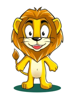 😍 лев, мультфильм, животное, милый, желтый, грива telegram sticker
