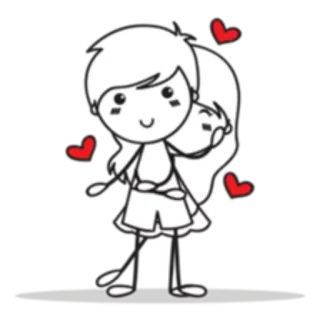 💝 orang-orangan, cinta, hati, kartun, imut, pelukan, pasangan whatsapp sticker