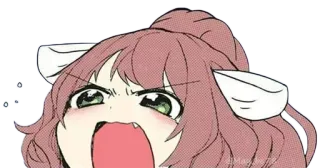 😫 Anime, Arrabbiato, Orecchie da gatto, Cartone animato, Meme telegram sticker