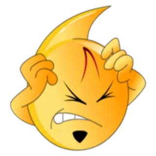 🙁 Эмодзи, Злой, В стрессе, Разочарован, Расстроен, Головная боль telegram sticker