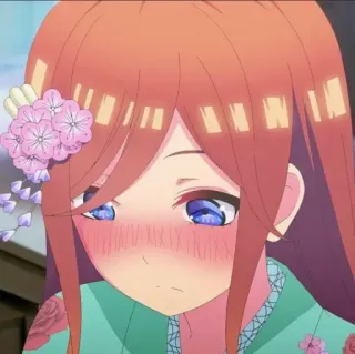 😳 anime, girl, blush, flowers telegram sticker