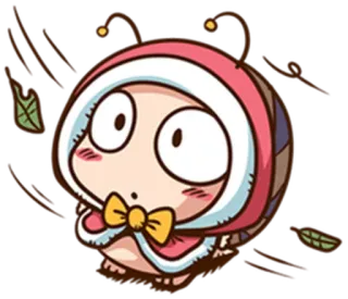 ❄ Kartun, Karakter, Imut, Pita, Musim gugur, Daun whatsapp sticker