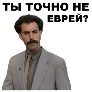 😏 Borat ТЫ ТОЧНО НЕ ЕВРЕЙ? 电影, 喜剧, 角色, 萨夏·拜伦·科恩, 波拉特, 讽刺 whatsapp sticker