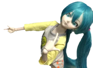 👈 Hatsune Miku Аниме, Вокалоид, Кукла, Персонаж, Хацунэ Мику telegram sticker